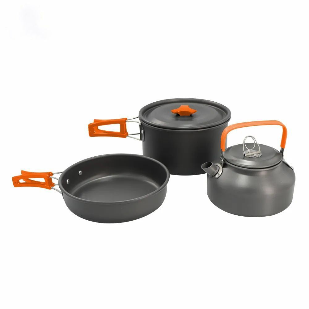 Camping Outdoor Supplies Hot Sale Camping Pot Teapot Set 2-3 People Picnic Barbecue Pot Cooker Equipment